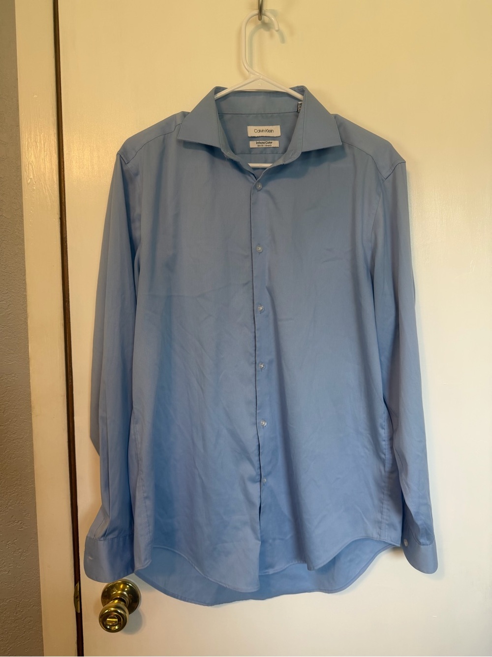 Calvin Klein Sky Blue Men’s Button-Front Dress Shirt